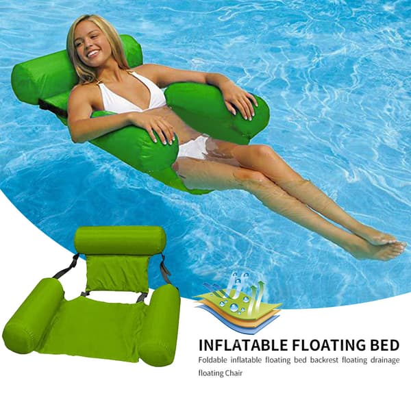 Inflatable Floating Pool Chair Summer Foldable Water Hammock Beach Sport