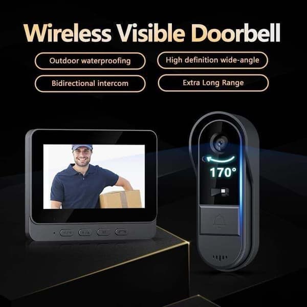 Wireless Video Doorbell with 1080P HD Camera, 4.3\"
