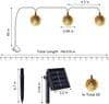 Moroccan LED String Lights - 7 meters, Solar Powered, 50 LED Bulbs, Warm White,