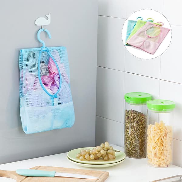 Mesh Clothespin Bag 3 pcs Mesh Bag Basket Laundry Hanging Bag Mult