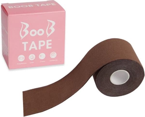 Brösttejp - Modetejp - Självhäftande BH - Lyfttejp - Push up - 5x500cm - Kaffe/Brun