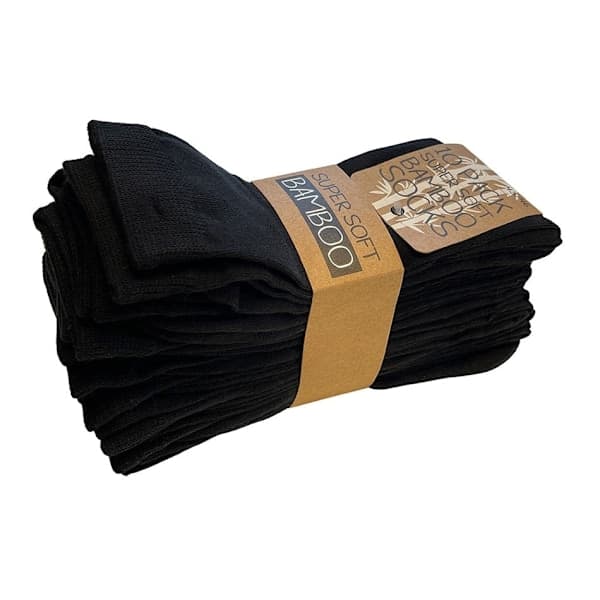 Bambusstrømper 10 par (sorte) Sort 46-48_tfrf 46-48 46-48