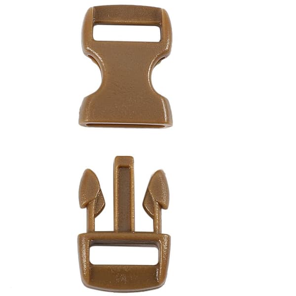 10 x 10 mm buede sideutløserspenner Paracord armbåndstropper, kaffe