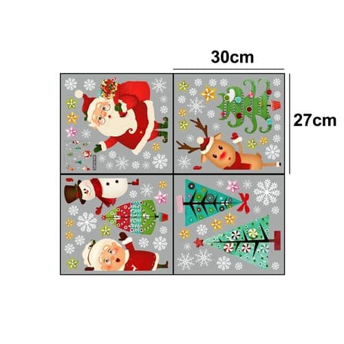 Christmas Stickers for Windows, Double-Sided Decorative Wall Stickers