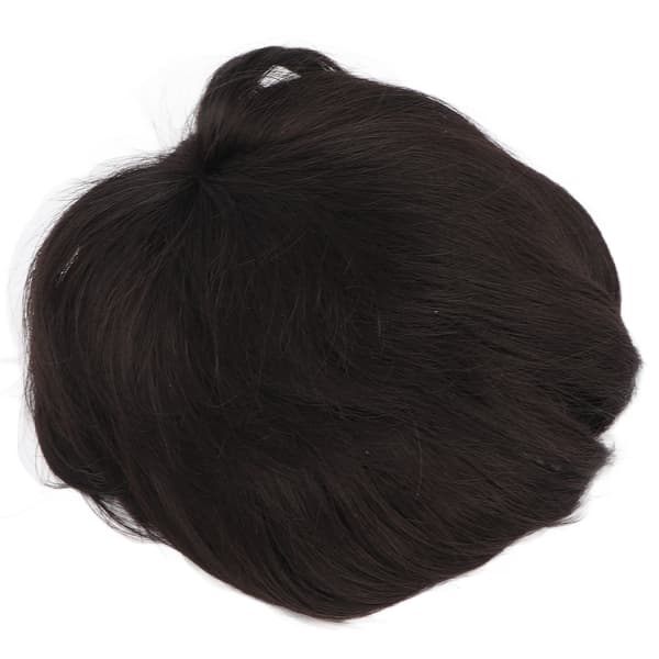 Hårstykke til mænd Blød erstatning Realistisk Moderigtig Sort Toupee til Herrer 6,3 X 7,1 tommer