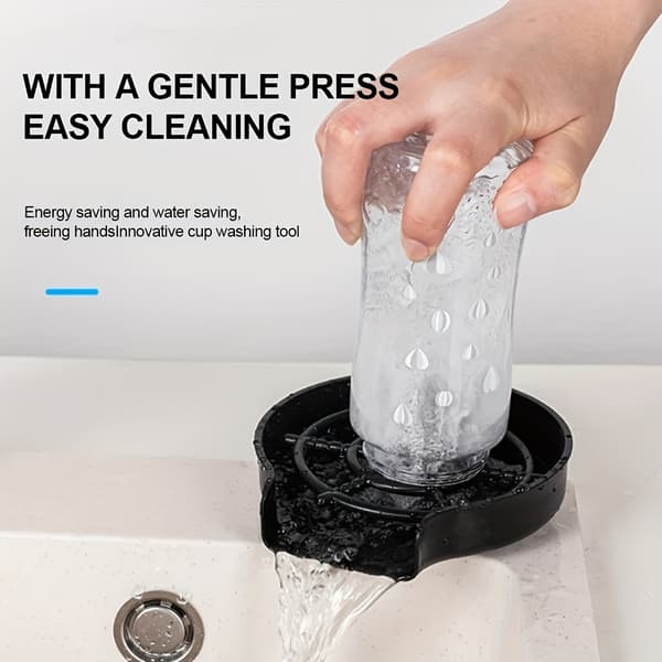 Easy Glass Bottle Cleaning Cup-Shaped Faucet Connector, Powerful Water-Saving ABS Spray