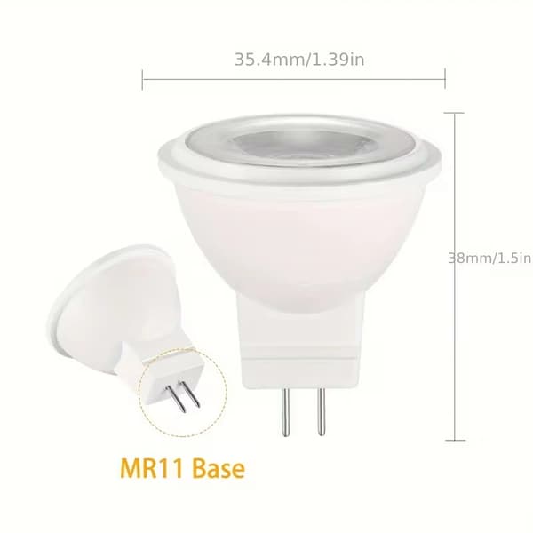 4-pack 12V GU4 MR11 LED Spotlight, 3W, 6000K Cool White Light, 38° Beam Angle