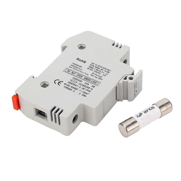 Switch 32A 1000V DC with 10x38mm 15A PV Fuse - 1-pole