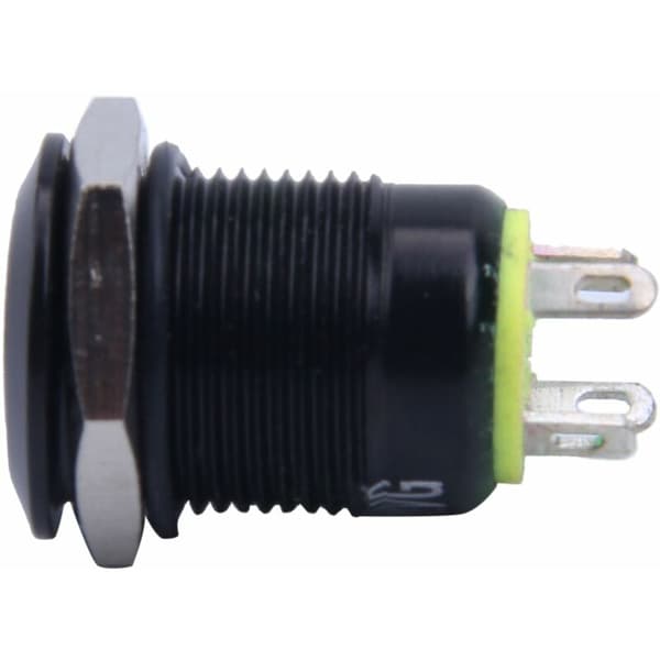 12V 2A 9,5 mm LED DIY Metall Momentan Trykknappbryter Bil, Gul