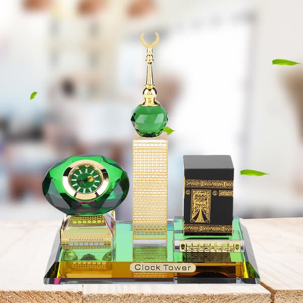 Muslim Kaaba Clock Tower Model Islamic Architecture Crafts Souvenirs Home Desk Decor