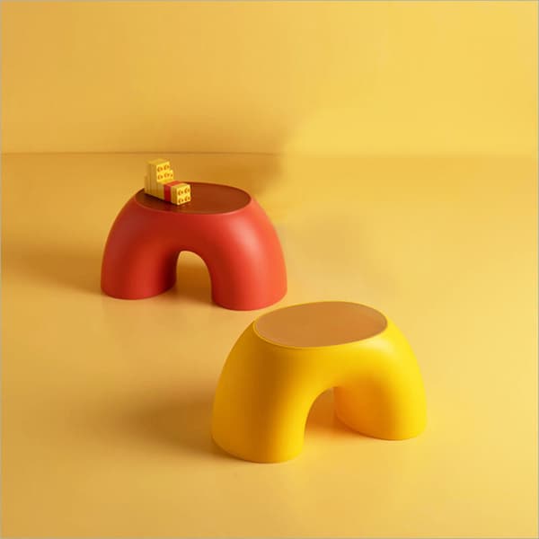 Rainbow Shaped Stool, Simple Round Bench, Round Stool for Kids, Non-Slip, Durable, Dressing Stool 2