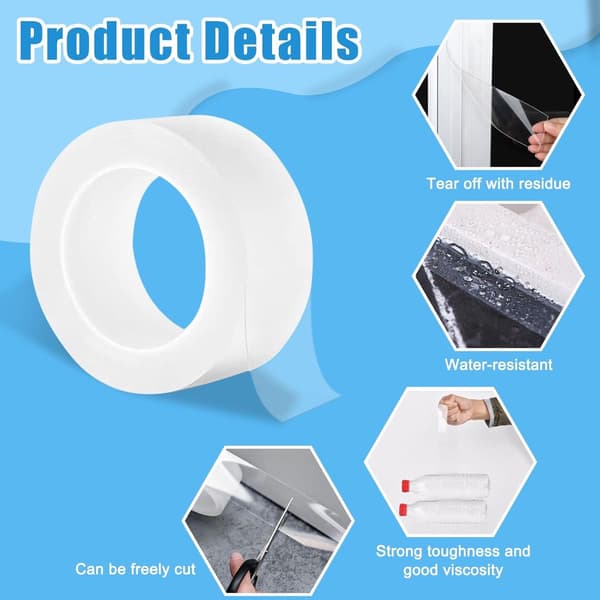 Window Sealing Tape, Self-Adhesive Weatherproof Draft Stopper for Doors and Windows, Transparent 10M x 5CM