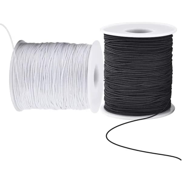 Elastisk tråd for armbånd, 2 ruller 1 mm 100 meter solid armbåndssnor, tøyelig elastisk tråd for smykkefremstilling, halskjeder, perling