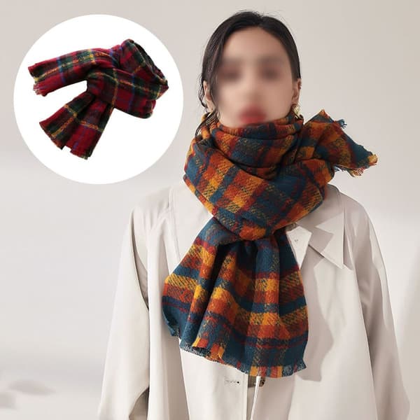 Dam scarf i viskad ull, vinröd