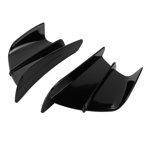 Pair Motorcycle Aerodynamic Wings Spoiler Wing Universal Replacement for Kawasaki Gloss Black