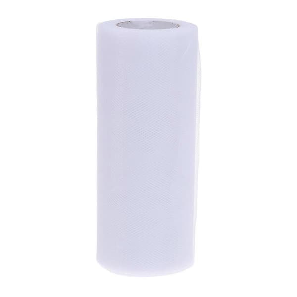 Hvite korte kjoler Poly Mesh Bånd Stoff Tyll Rull Stoff Tyll