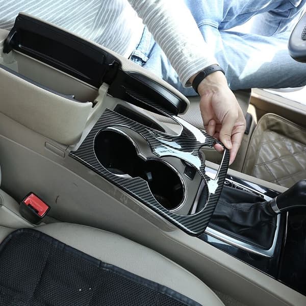 ABS Fiber Console Cup Holder Frame Cover Trim for X204 2008-2015 Car Interior Accessories