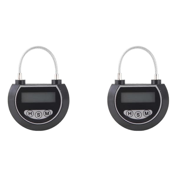 2X Electronic Time Lock Timer Lock Container Multifunctional Time Lock Container for Toys Black Black Svart