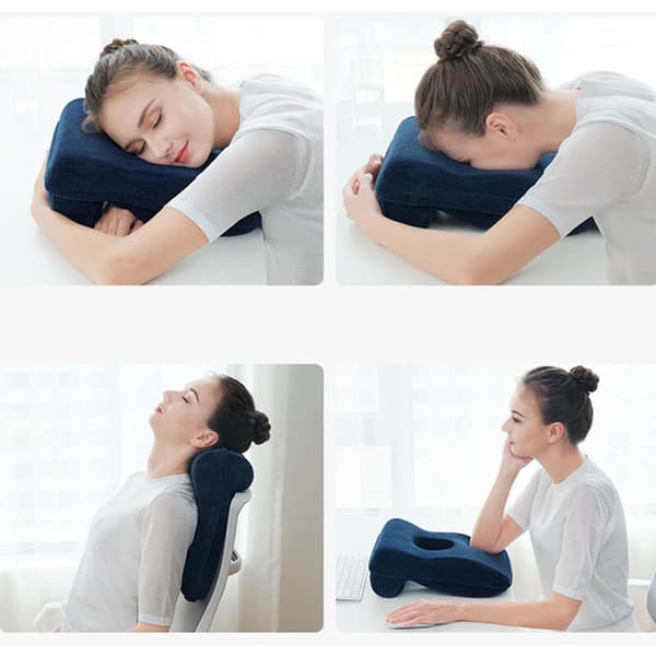 Cervical Memory Foam Nap Pillow for Office School Pillow Breathable Slow Rebound with Lumbar Support for Office Chair