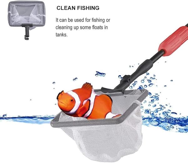 Aquarium Cleaning Tool 6 in 1 Algae Scraper Scrub Pad Adjustable Long Handle Fish Tank Brush Cleaning Set (Red)