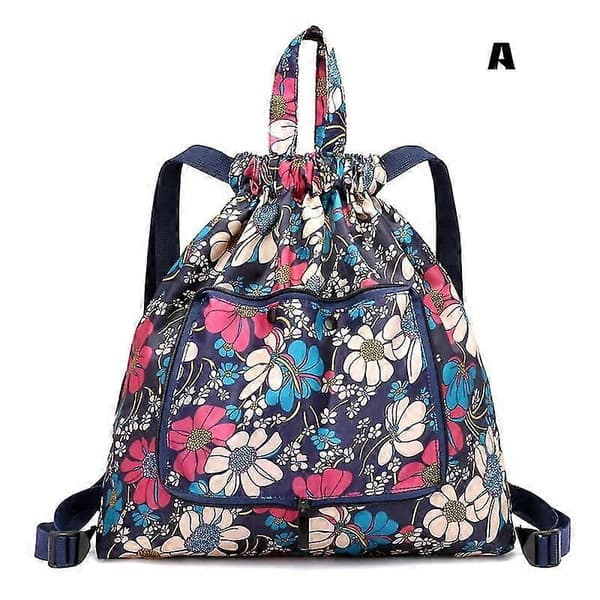 Large Capacity Foldable Travel Backpack Drawstring Waterproof Duffle Bag (A)