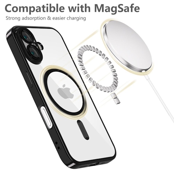 iPhone 16 -kuori MagSafe - Läpinäkyvä / musta Iphone 16