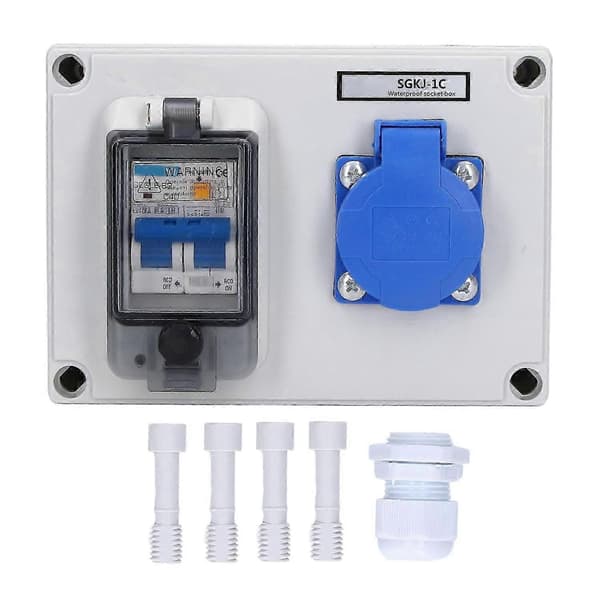 Wall Mounted Power Socket, German Standard 200-250V with 230V 40A 1P+N RCD