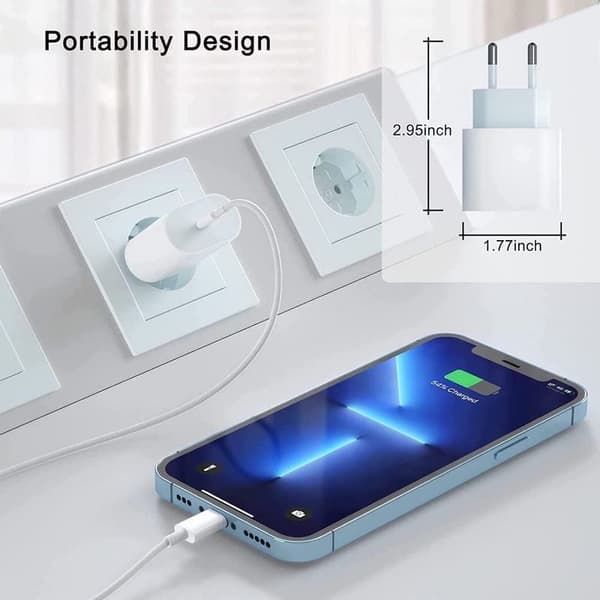 20W USB C-strømforsyning USB C-lader