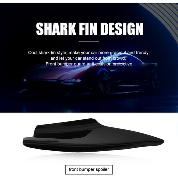 4 stk/sett Diffuser Spoiler Kit for bilens sidefanger Canards Fins Splitter Universal Svart