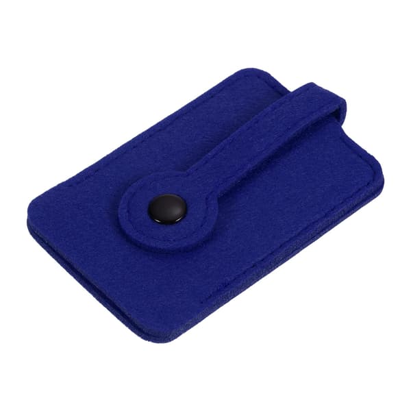 Zipper Key Pouch, Felt Car Key Organizer with Drawstring for Home Key Blue