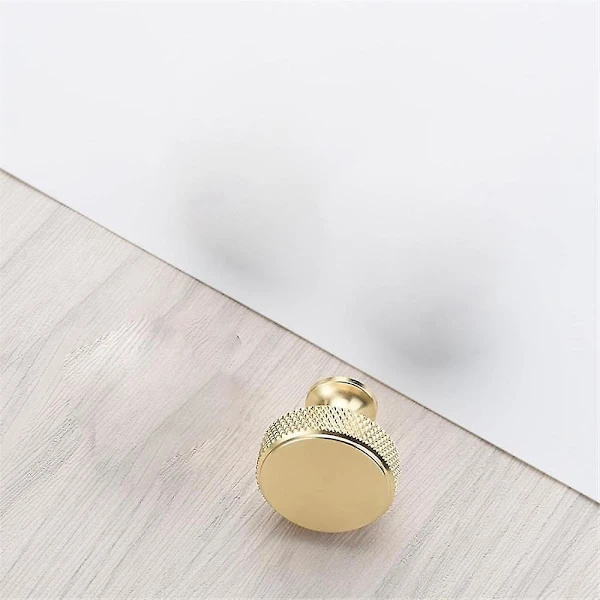 10-pack 1.2 inch Brushed Gold Cabinet Knobs Knurled Kitchen Knobs Gold Drawer Pulls Round Dresser Knobs