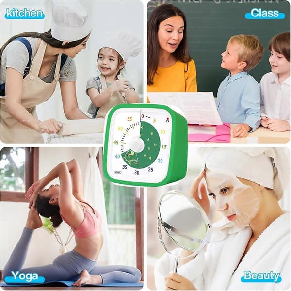 Visuell Timer, Barn Timer og 60 Minutters Nedtellingstimer, Barn Timer med Mønster for Kjøkken, Dusj,