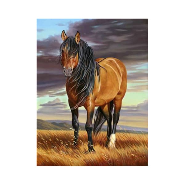 Tilpasset veggdekorasjon med hestemotiv i 5D DIY-diamantmaling, 12x16 tommer