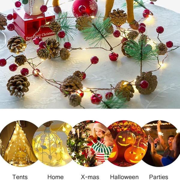 Fairy Light Garland, Pine Cones, 6.8ft KLB