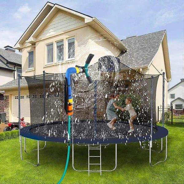 Garden Water Toy Trampoline Rotating Sprinkler, Automatic Rotating Trampoline Sprinkler