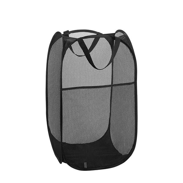 1 Piece (Black) Mesh Laundry Holder - Wall Mounted Oversized Lightweight