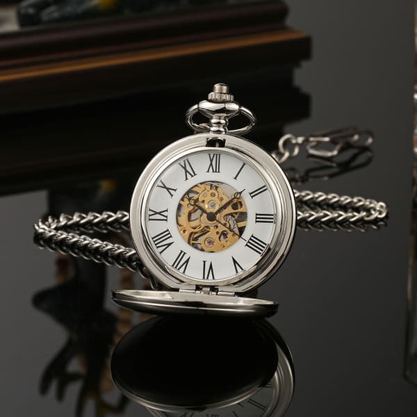 Double Opening Two-Sided Non-Automatic Mechanical Pocket Watch cl