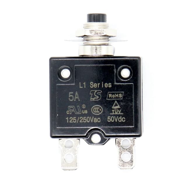 1 X 5A 12V/24V Resettable Thermal Panel Circuit Breaker with Push Button and Waterproof Cap