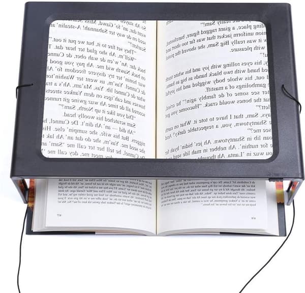 Table Magnifier with 4 LED Lights, 3x Foldable, for Visually Impaired, 27.5x20.5x10.5cm