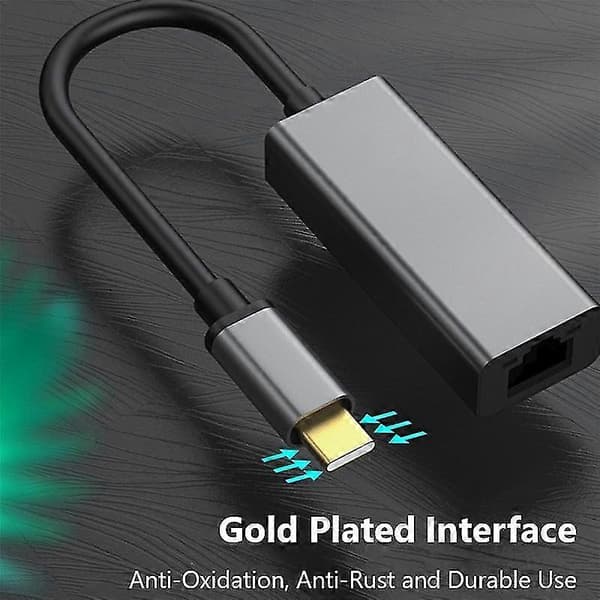 Type-c Gigabit-verkkokortti Usb-c–Rj45-verkkokortti 100 Mbps Ethernet-sovitin Pro Galaxy -laitteille
