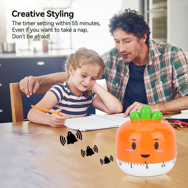 Kitchen Timer, 60 Minute Egg Timer, Cute Cartoon Carrot Kitchen Timer, Mechanical Kitchen Timer, Manual Kitchen Timer, Kitchen