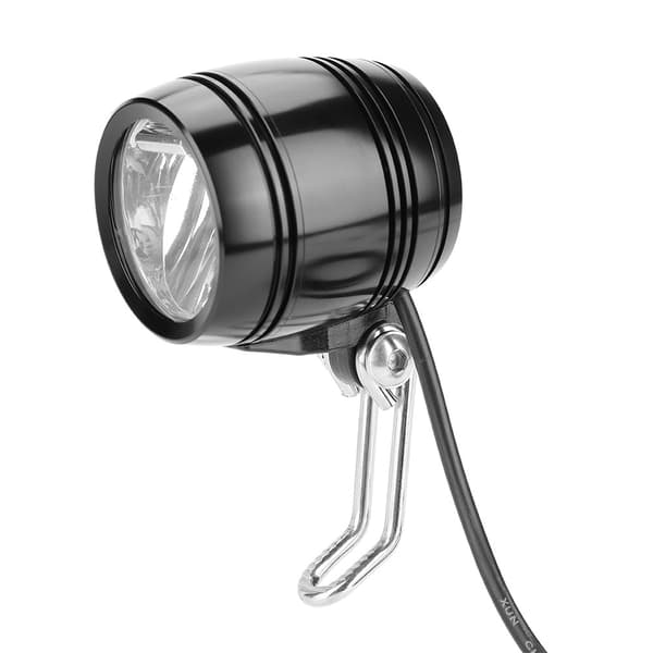 LED Aluminium E-sykkel Frontlys Horn 2 i 1 Sett Frontlys (Svart)