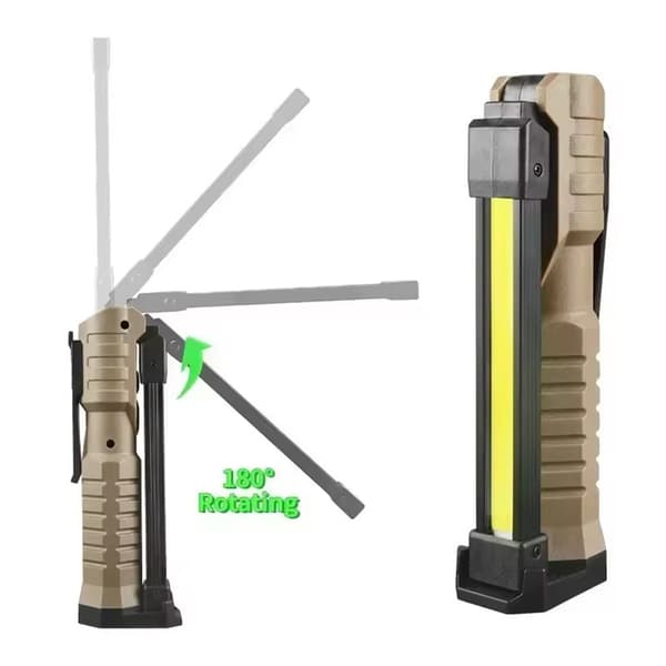 Multifunctional Foldable Work Lights With Magnetic Base Hands-Free Mechanic Work Light Khaki Khaki