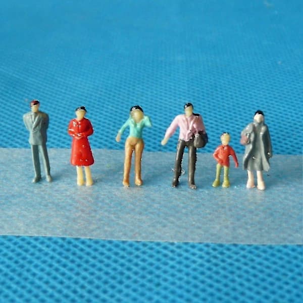 100 st Blandade Miniatyr Sandmodell DIY Stående Människofigurer