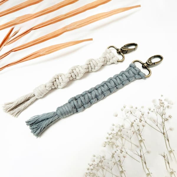 10 stk Mini Makrame Nøgleringe Boho Makrame Taske Charms Håndværk Tilbehør til Bilnøgle Håndtaske Telefon Tilbehør