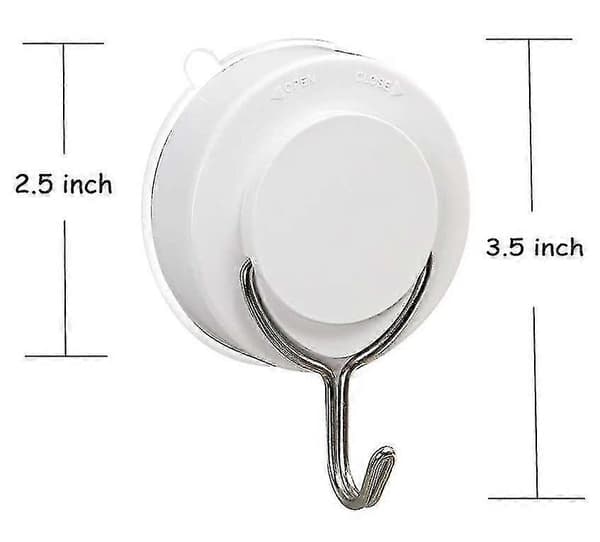 Suction Cup Hook, White Twisted Suction Cup with Metal Hook Removable (2 Pieces, White)