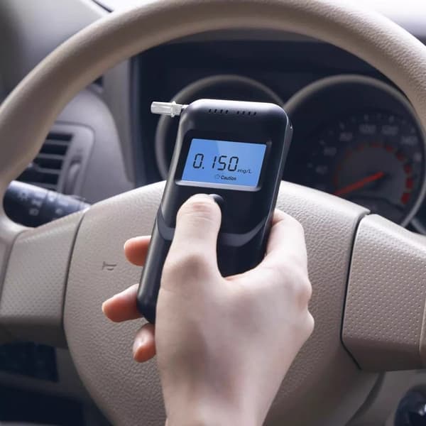 Digital Breathalyzer with Blue LCD Screen Personal Alcohol Tester Includes 10 Replaceable Mouthpieces for Accurate Alcohol Testing