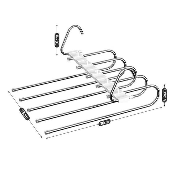 Multifunctional White Trouser Hangers, 2-Pack Space-Saving Trouser Hangers