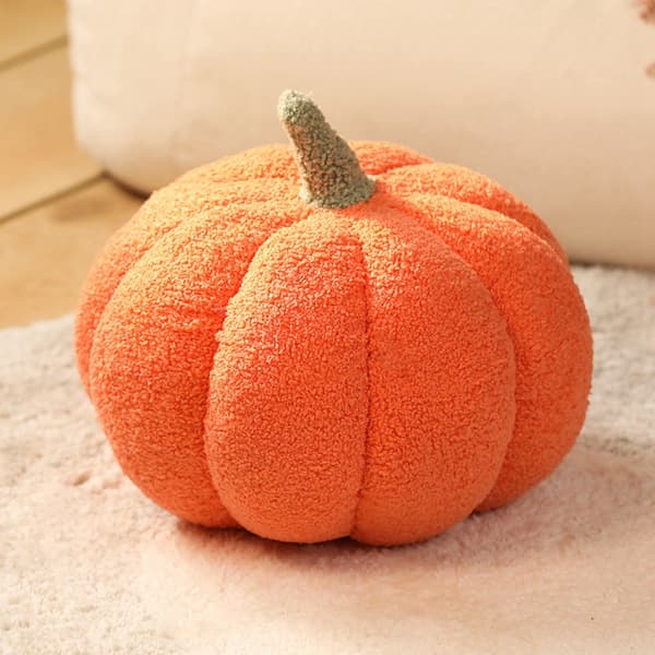 Bomuldsfyldt græskarpude græskarplyspude ORANGE 23CM Orange