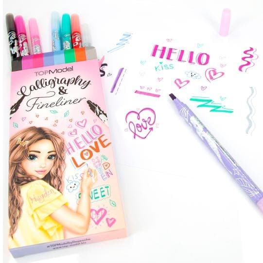 TOPModel Kalligrafi- & Finelinerpennor, 8-pack